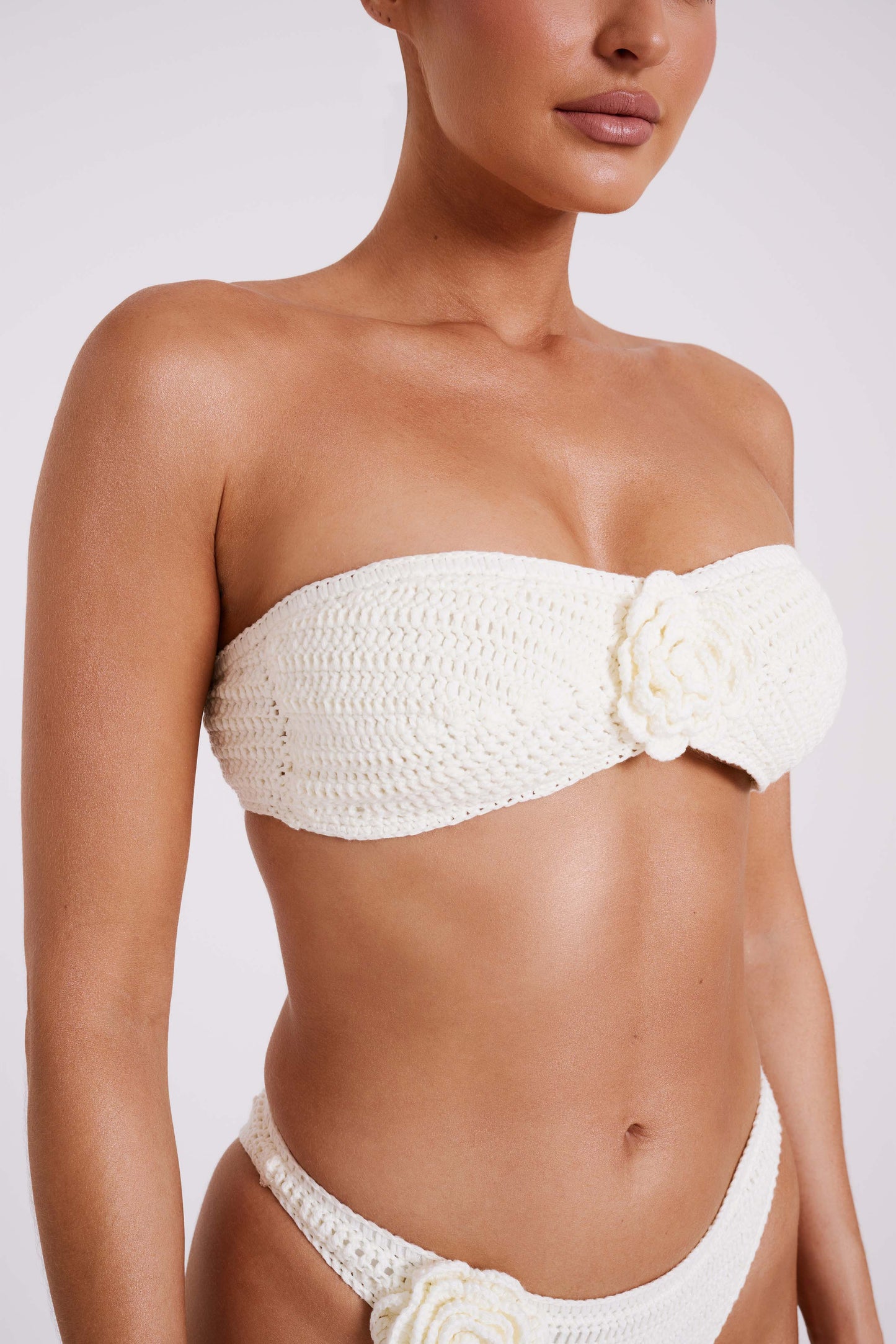 ROF Noreen Rose Tığ İşi Bikini Üstü - Fildişi