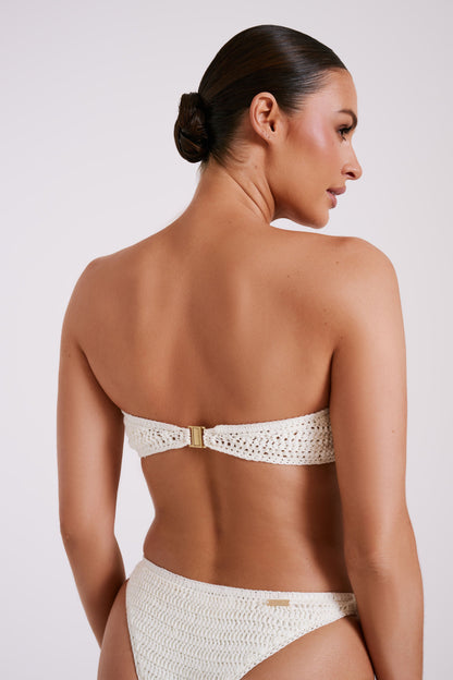 ROF Noreen Rose Tığ İşi Bikini Üstü - Fildişi
