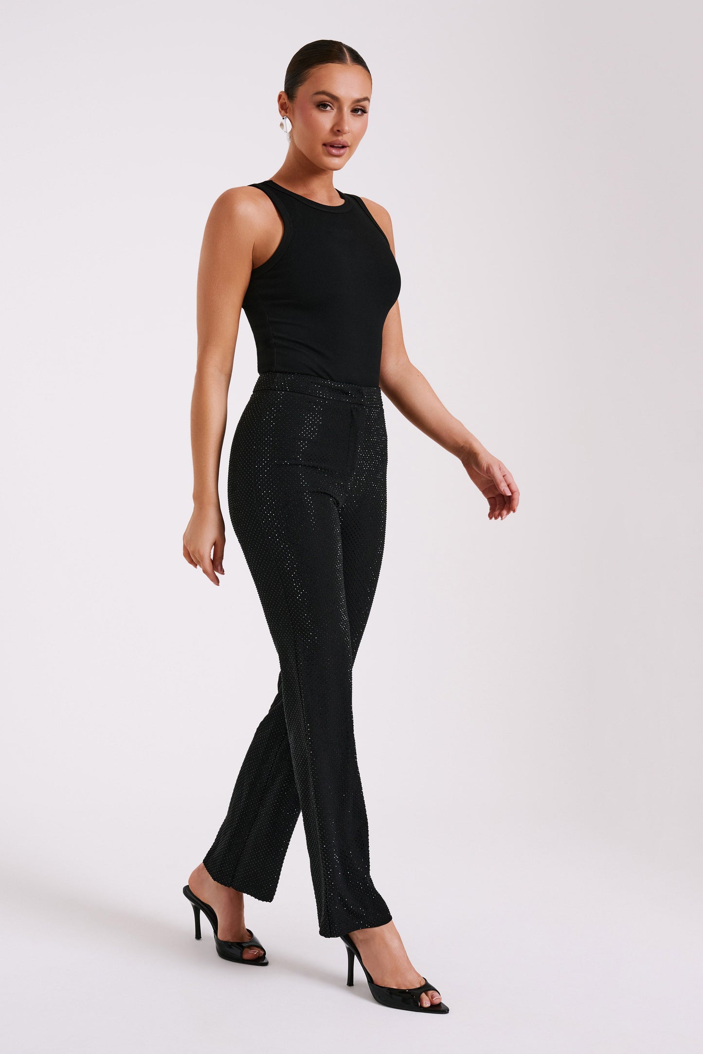 ROF Kaycee Düz Paça Diamante Pantolon - Siyah