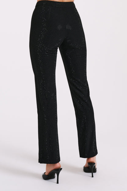 ROF Kaycee Düz Paça Diamante Pantolon - Siyah