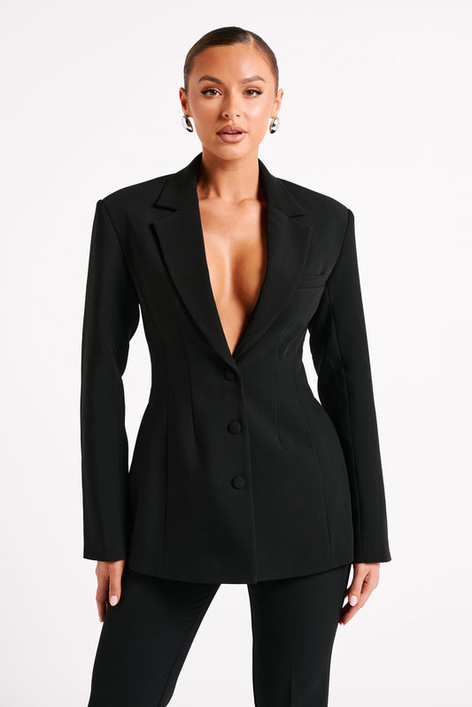 ROF Greer Kum Saati Takım Elbise Blazer - Siyah