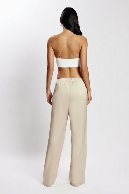 ROF Montana Dantelli Kesikli Crop Top - Beyaz