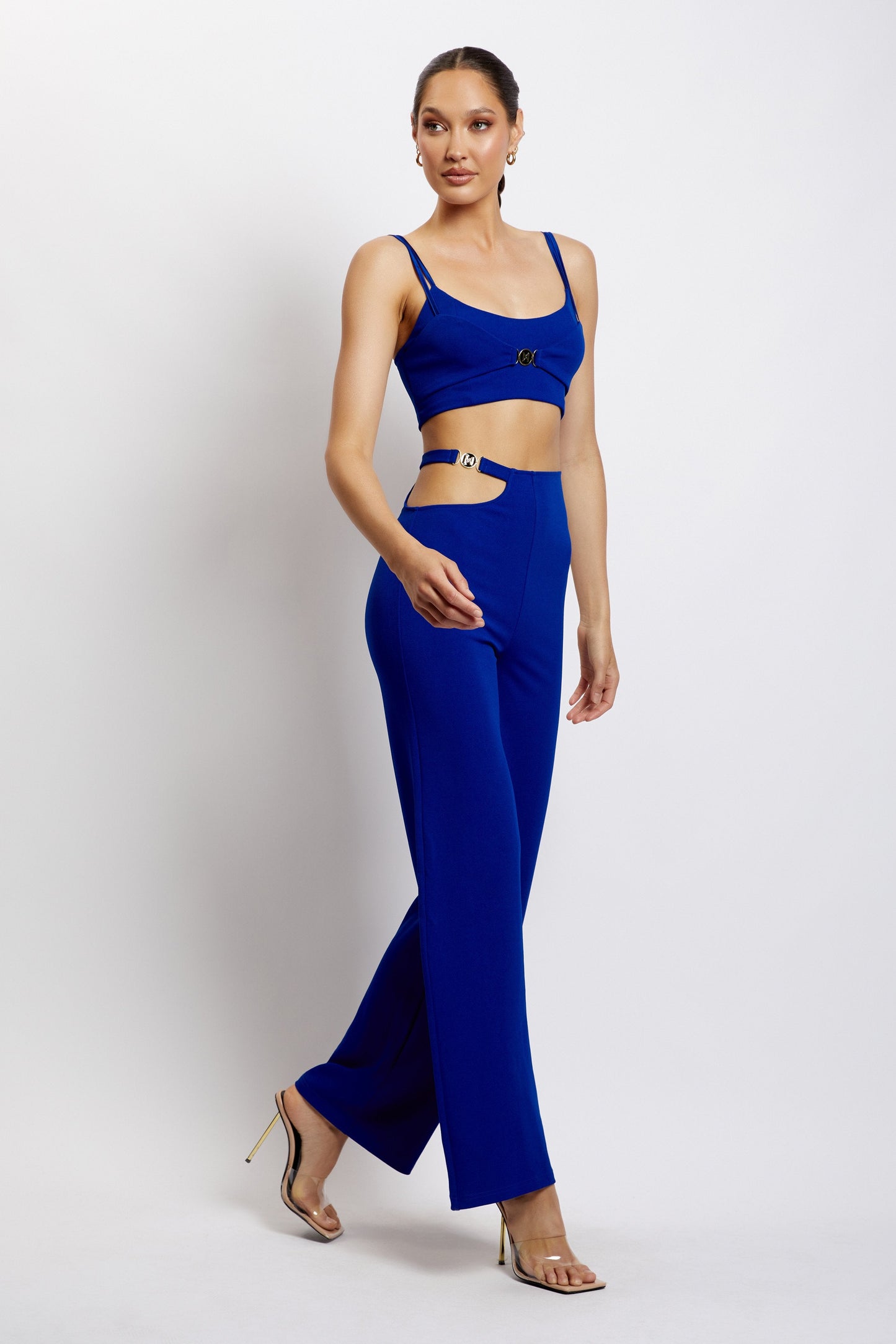 ROF Blythe Çift Askılı Crop Top - Kobalt Mavisi