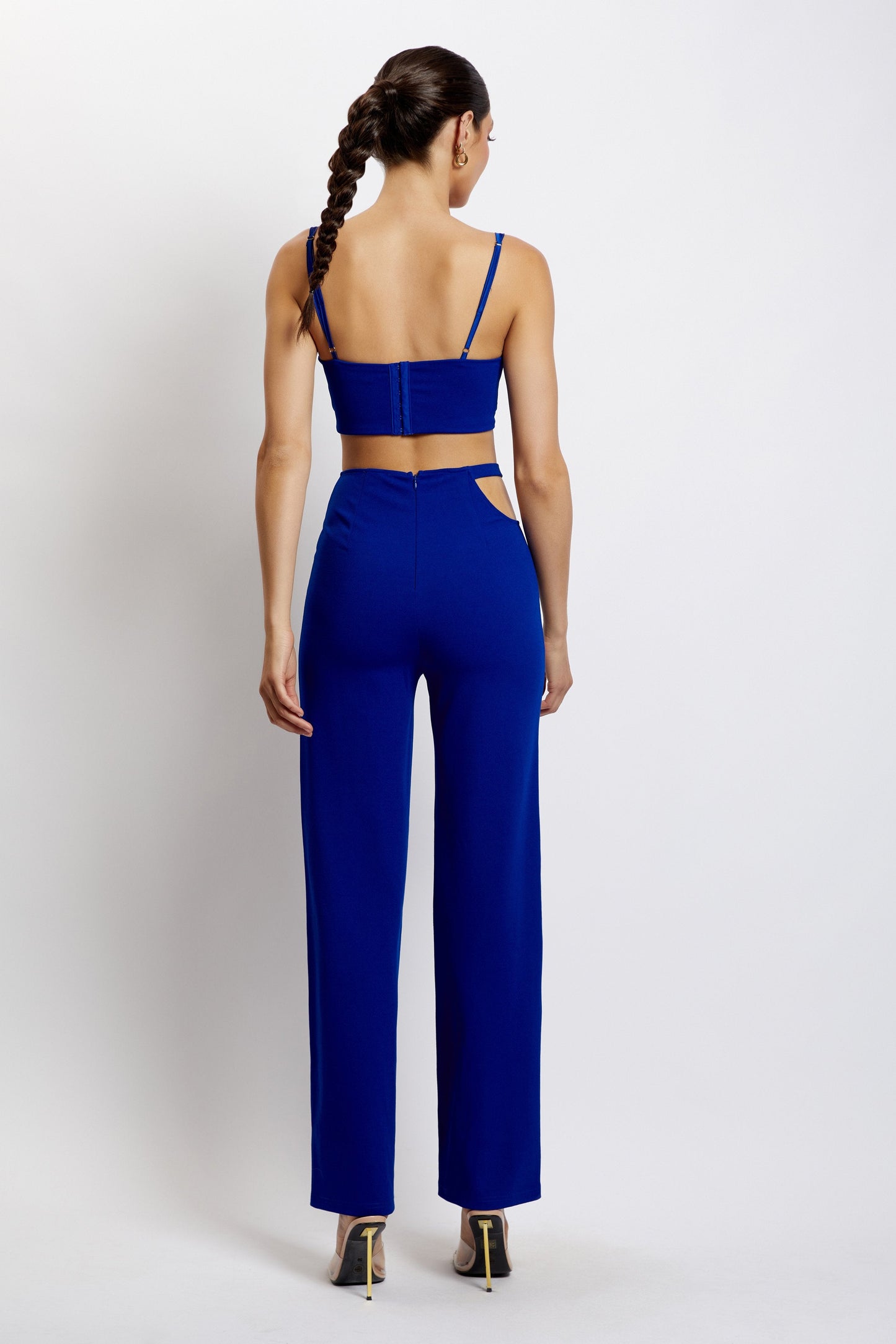 ROF Blythe Çift Askılı Crop Top - Kobalt Mavisi