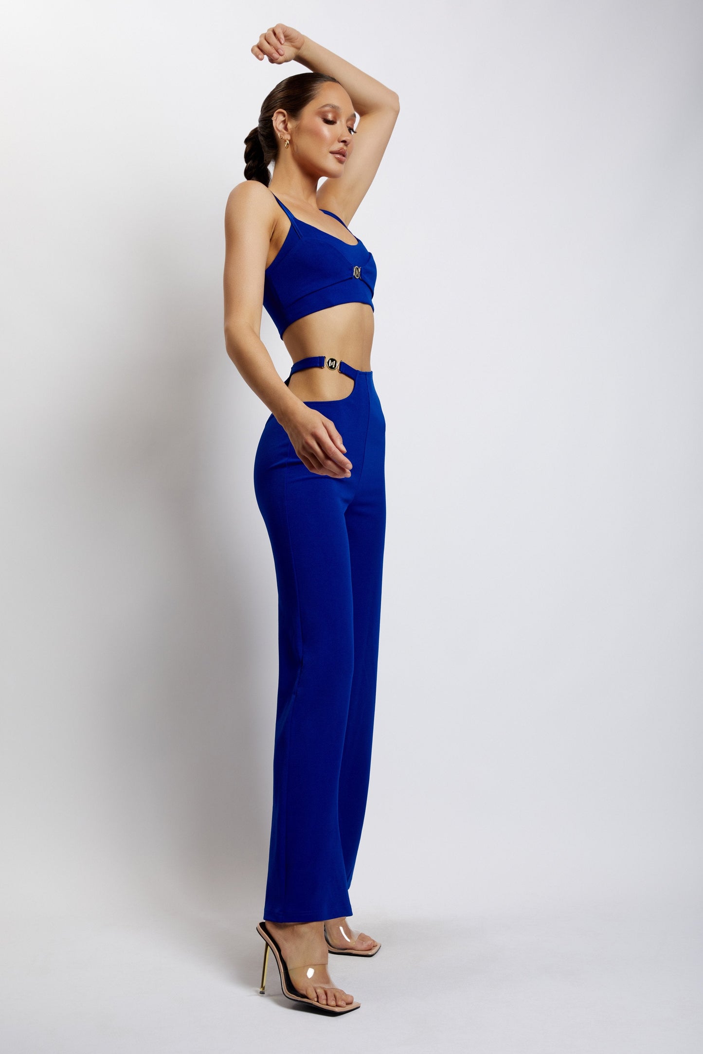 ROF Blythe Çift Askılı Crop Top - Kobalt Mavisi