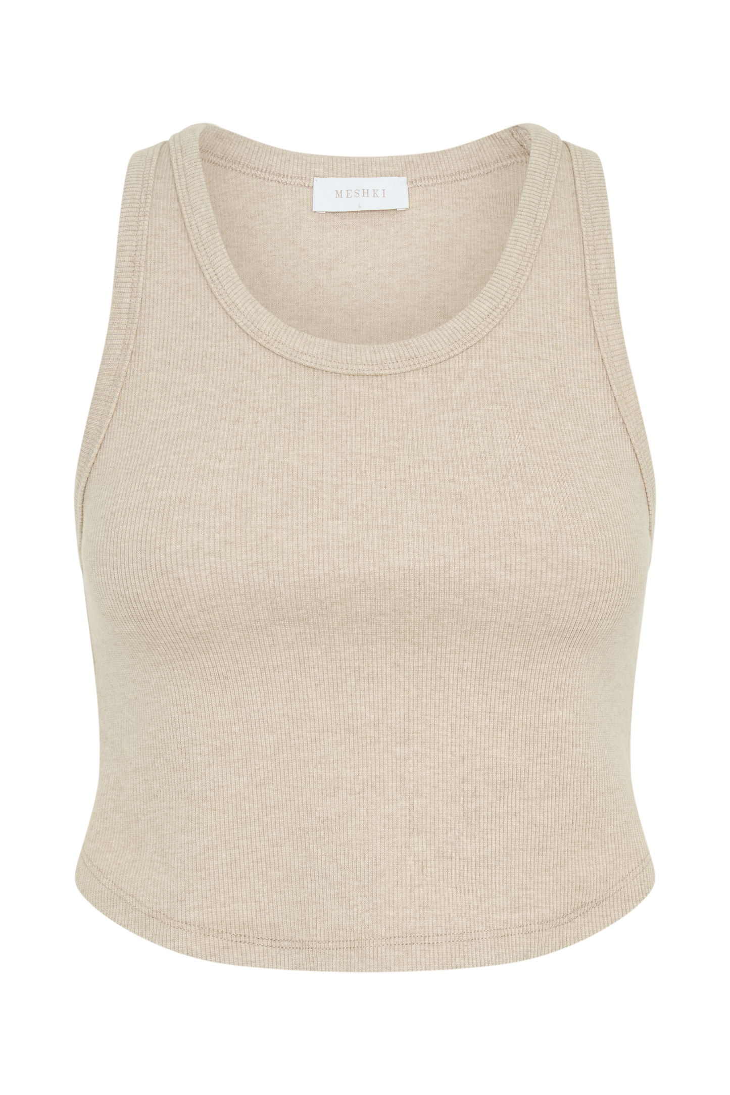 ROF Morgana Fitilli Kolsuz Bluz - Neutral Marle