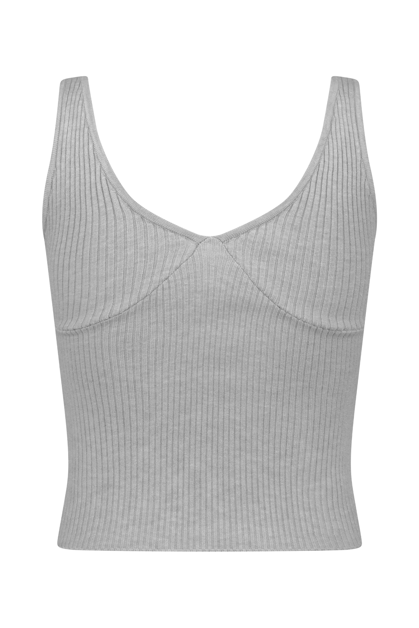 ROF Natalya Fitilli Örgü Cami Üst - Heather Gri Marle