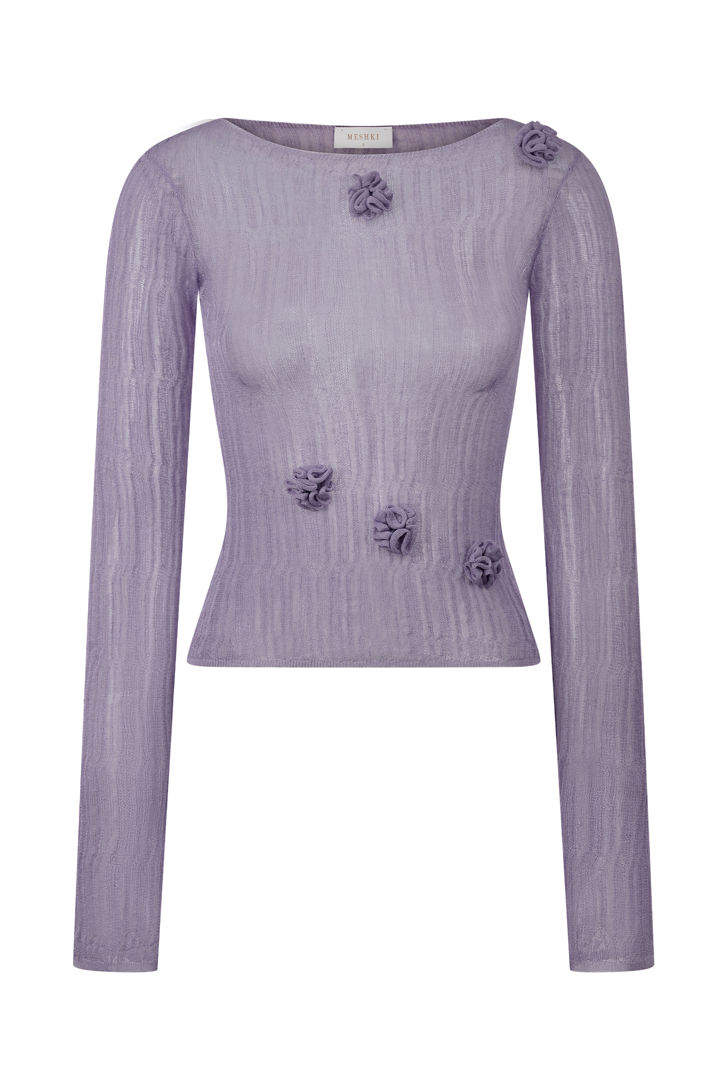 ROF Orianna Orchid Uzun Kollu Örgü Üst - Orkide