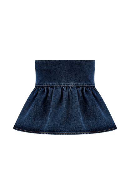 ROF Pauline Straplez Denim Üst - 90'Lar Mavi