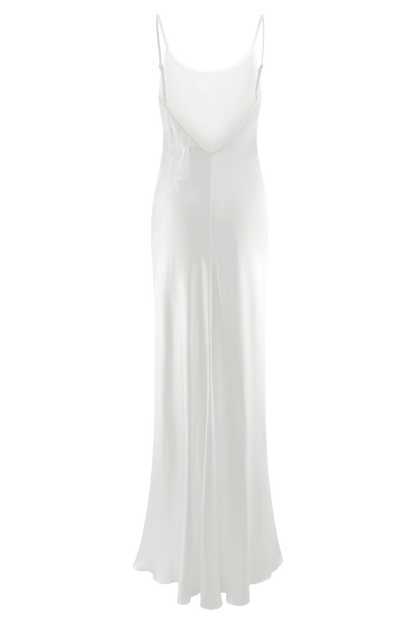 ROF Saylor Saten Slip Uzun Elbise - Fildişi