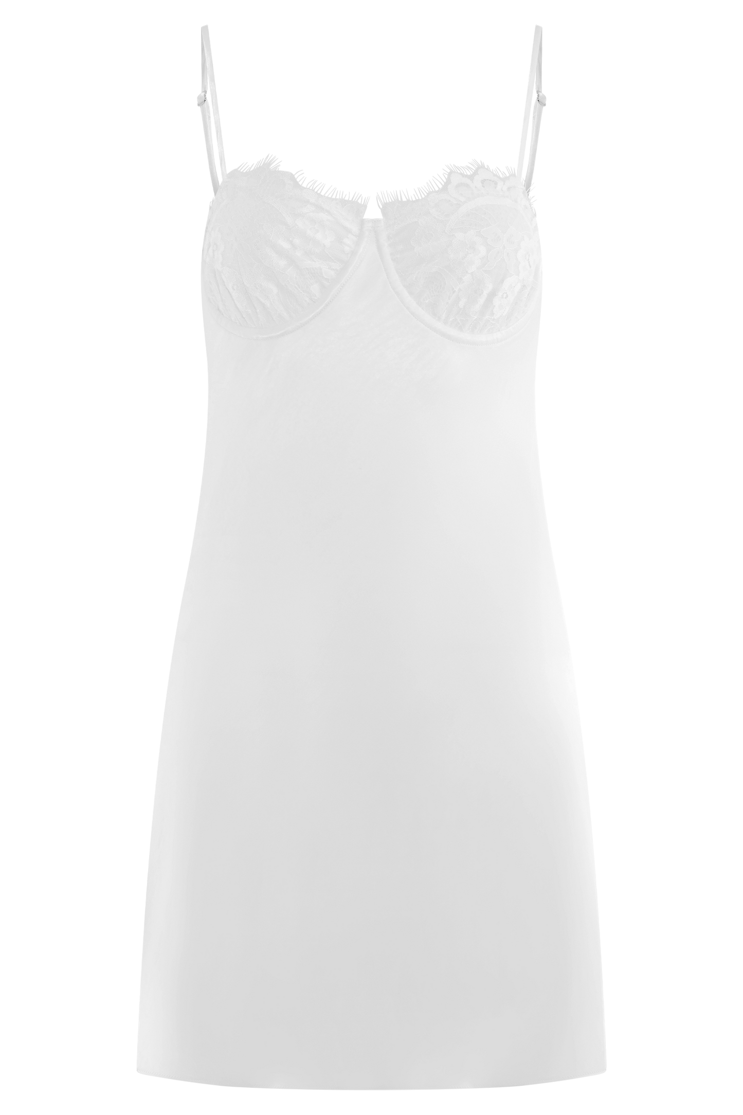 ROF Scarlett Saten Slip Mini Elbise - Fildişi