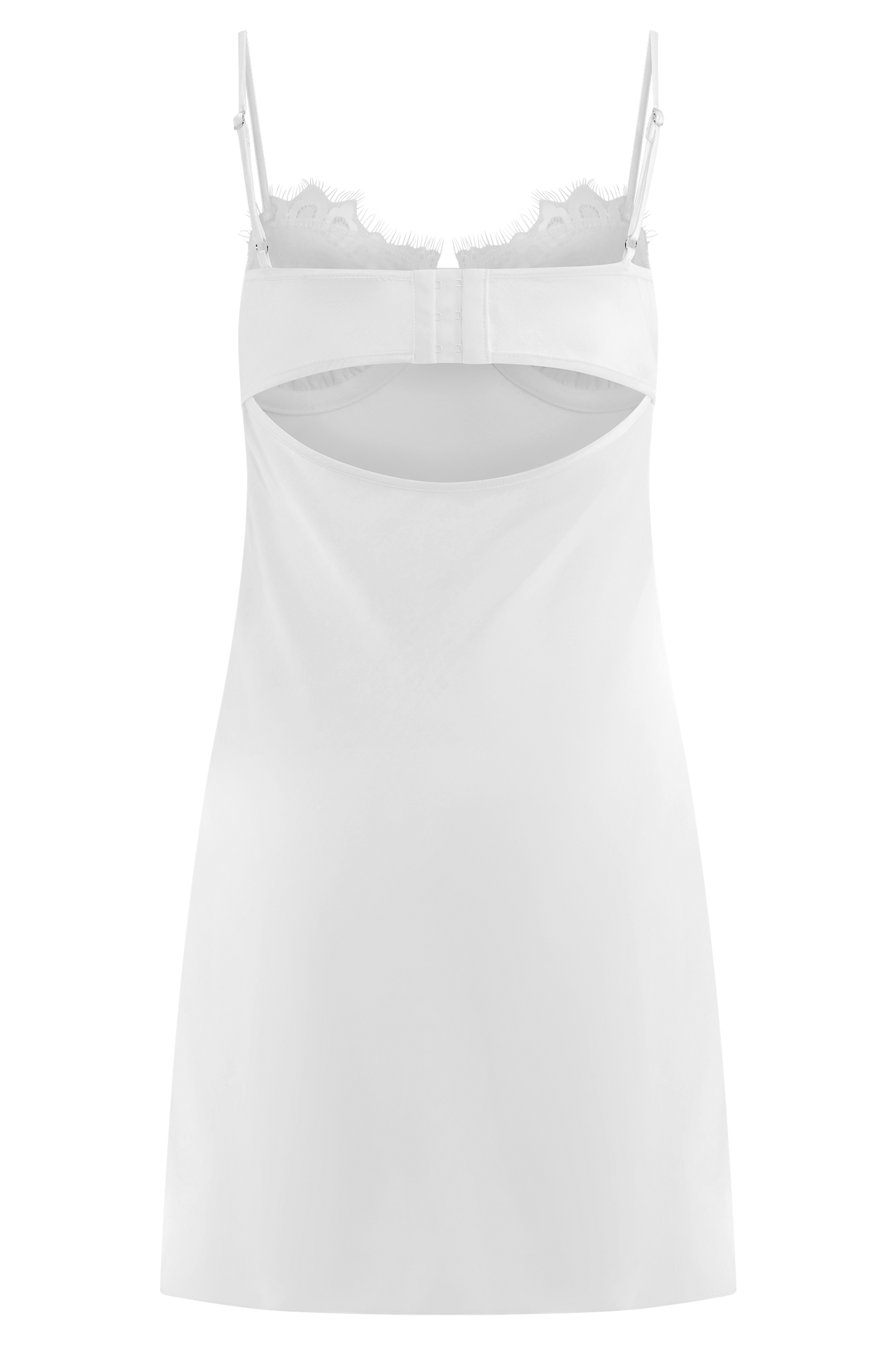 ROF Scarlett Saten Slip Mini Elbise - Fildişi