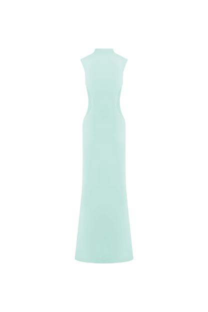 ROF Massie Slinky Ve Mesh Maxi Elbise - Lagoon