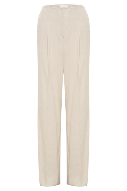 ROF Adrina Düz Paça Keten Pantolon - Naturel
