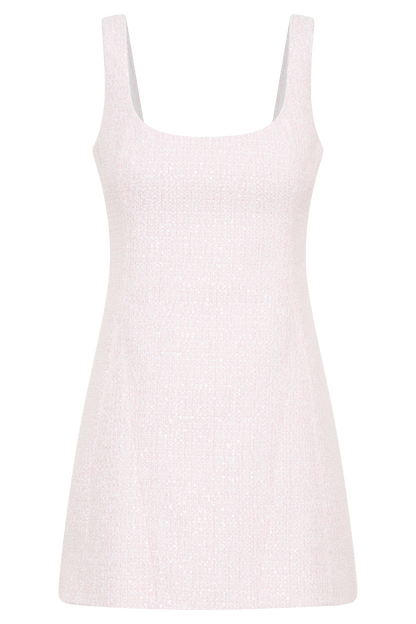 ROF Beth Tweed Mini Elbise - Peri Floss Pembe